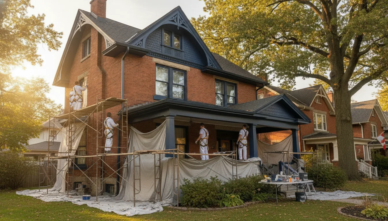 Careful repaint of a century home in Ajax